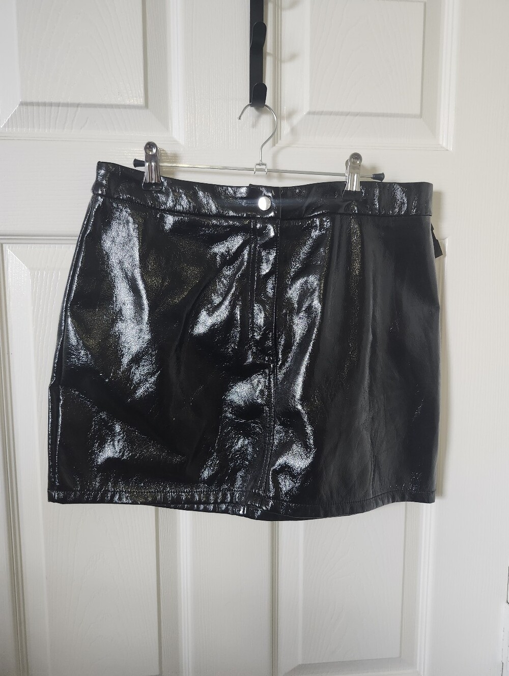 Fashion Nova Black Patent Faux Leather Mini Skirt